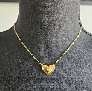 Aqua Gold Heart Necklace